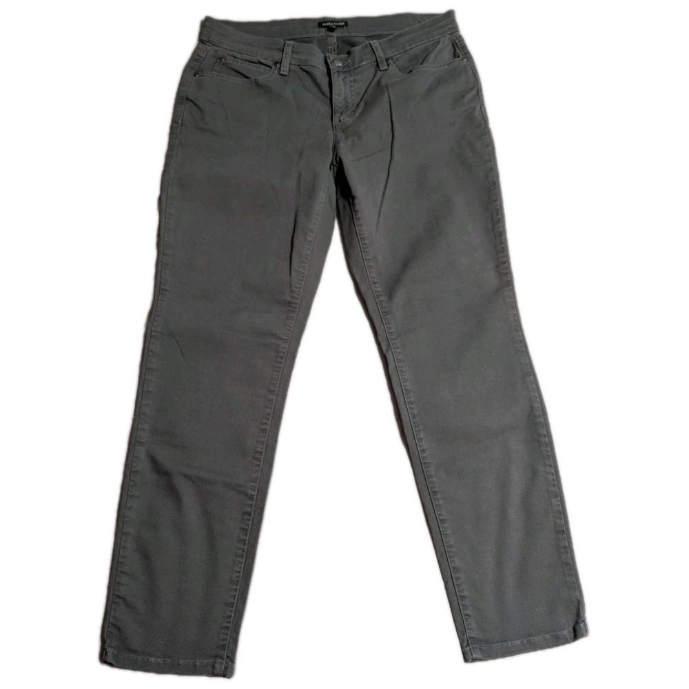Eileen Fisher Gray Organic Cotton Stretch Jeans Womens Size 10 Straight Leg